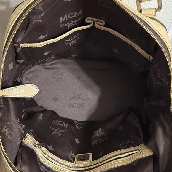 MCM Beige and Brown Shoulder Bag - Picture 2 of 5